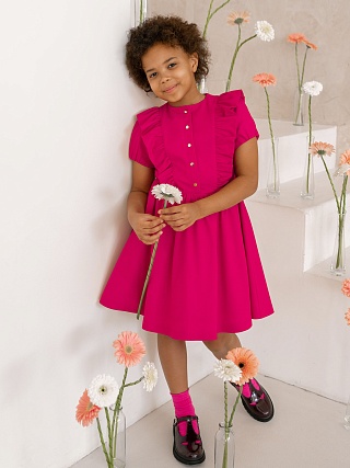 отзыв на Платье с оборками и золотыми кнопками, короткий рукав