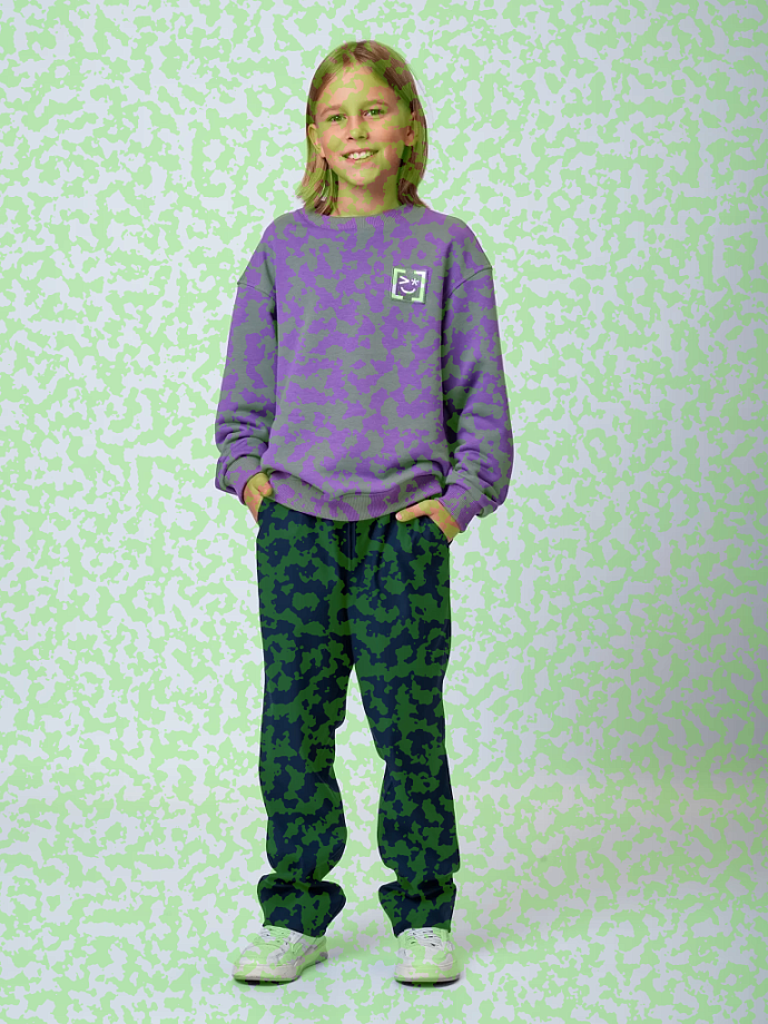 Брюки клеш со стрелками в цвете: Синий Ole! Twice - фото 1