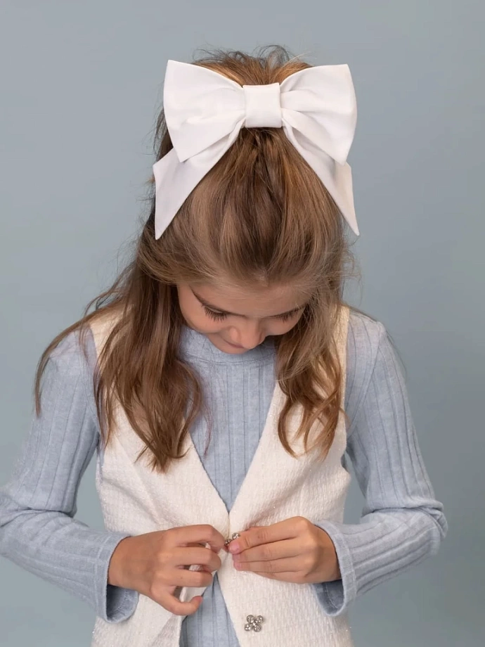 Заколка-бант в цвете: Молочный Ole! Twice - фото 1