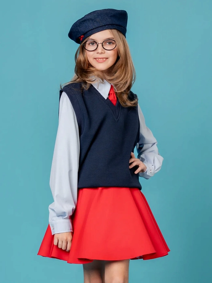 Юбка-солнце на кокетке в цвете: Красный Ole! Twice - фото 5