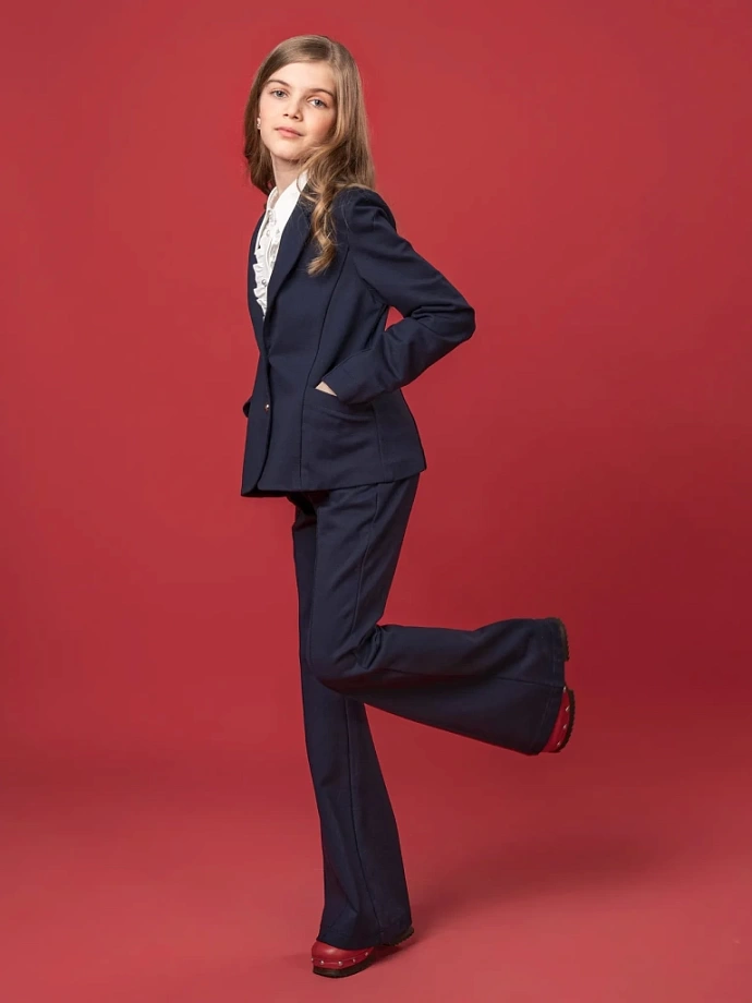 Брюки клеш из трикотажа "джерси" в цвете: Синий Ole! Twice - фото 3