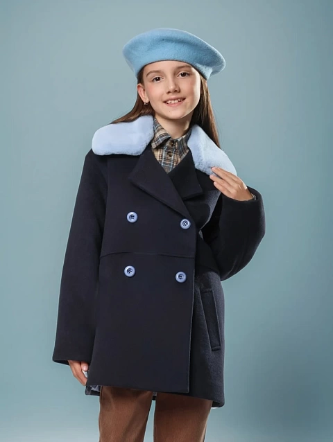 Пальто со съемным воротником и натуральным утеплителем