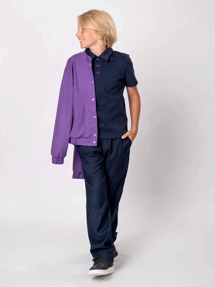 Поло с коротким рукавом унисекс в цвете: Синий Ole! Twice - фото 4