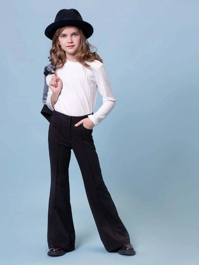 Брюки клеш со стрелками в цвете: Черный Ole! Twice - фото 5