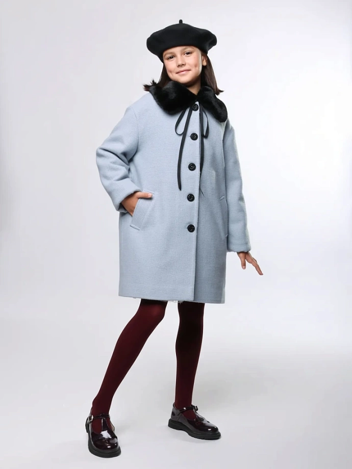 Пальто  элегантное с  натуральным утеплителем в цвете: Голубой Ole! Twice - фото 6