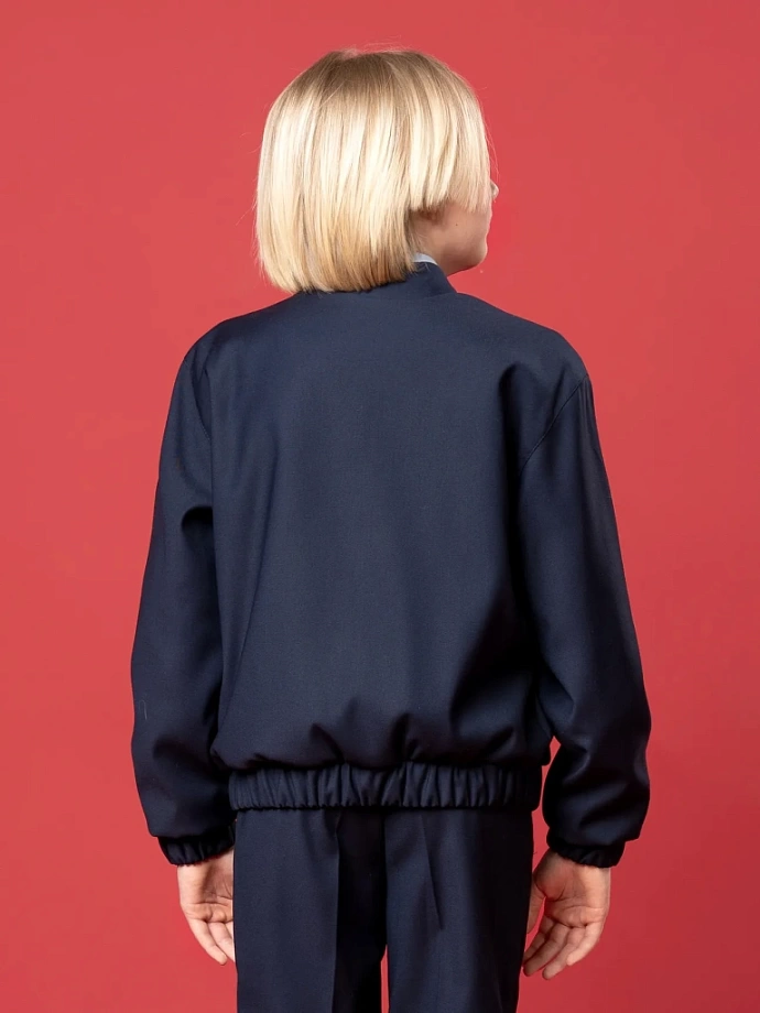 Бомбер из костюмной ткани на кнопках в цвете: Синий Ole! Twice - фото 2