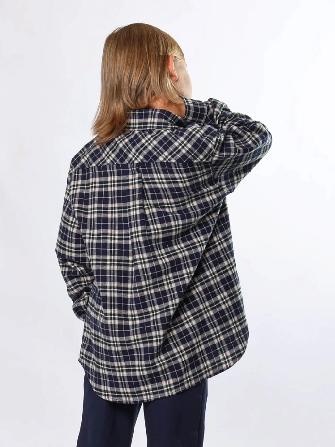 Рубашка из фланели унисекс в цвете: Синий Ole! Twice - фото 4