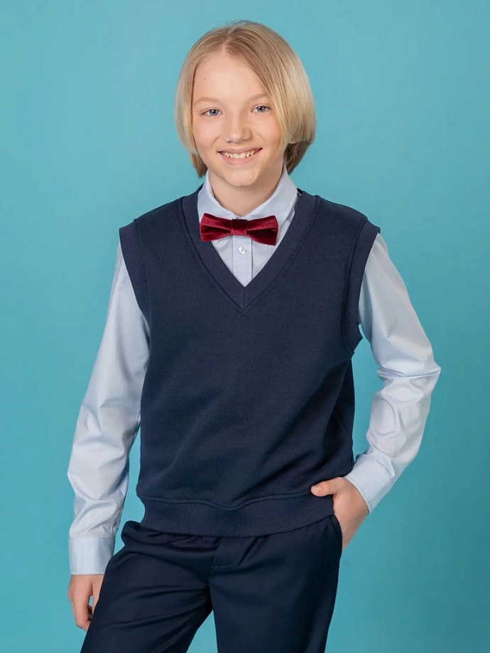 Жилет из фактурного футера в цвете: Темно-синий Ole! Twice - фото 10