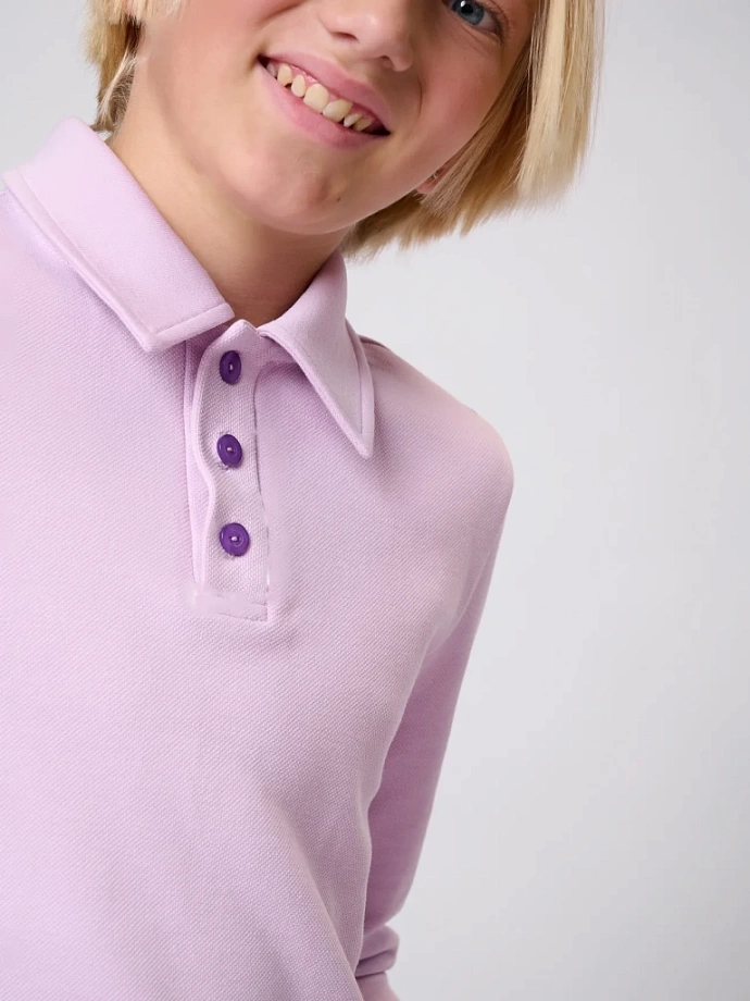 Поло с длинным рукавом унисекс в цвете: Светло-фиолетовый Ole! Twice - фото 7