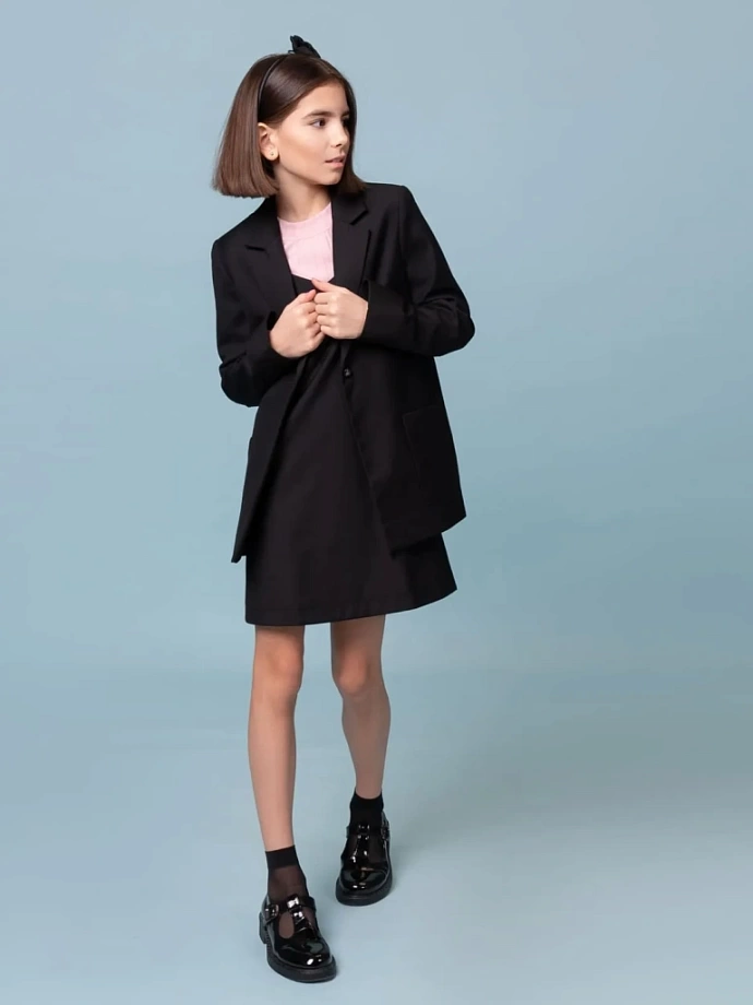 Жакет-пиджак прямого кроя в цвете: Черный Ole! Twice - фото 2