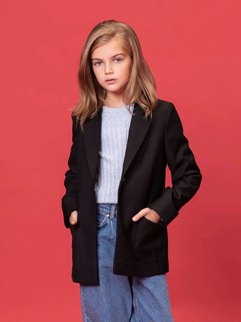 Жакет-пиджак прямого кроя