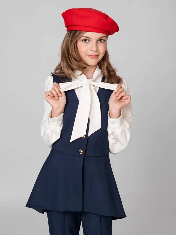 Жилет удлиненный с баской в цвете: Синий Ole! Twice - фото 6