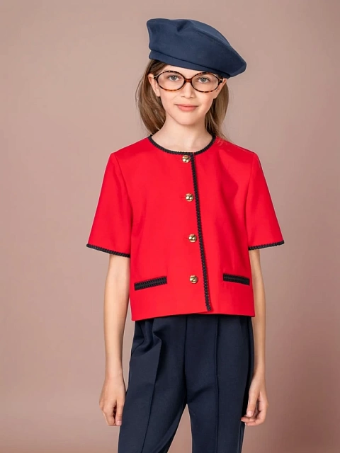 Жакет из трикотажа "джерси" с коротким рукавом