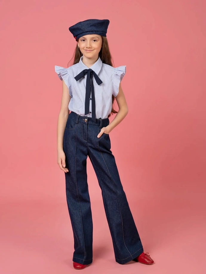 Джинсы клеш в цвете: Темно-синий Ole! Twice - фото 6