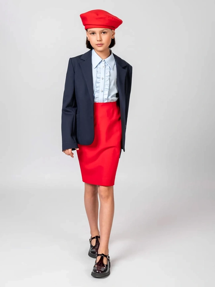 Юбка-карандаш из трикотажа "джерси" в цвете: Красный Ole! Twice - фото 3