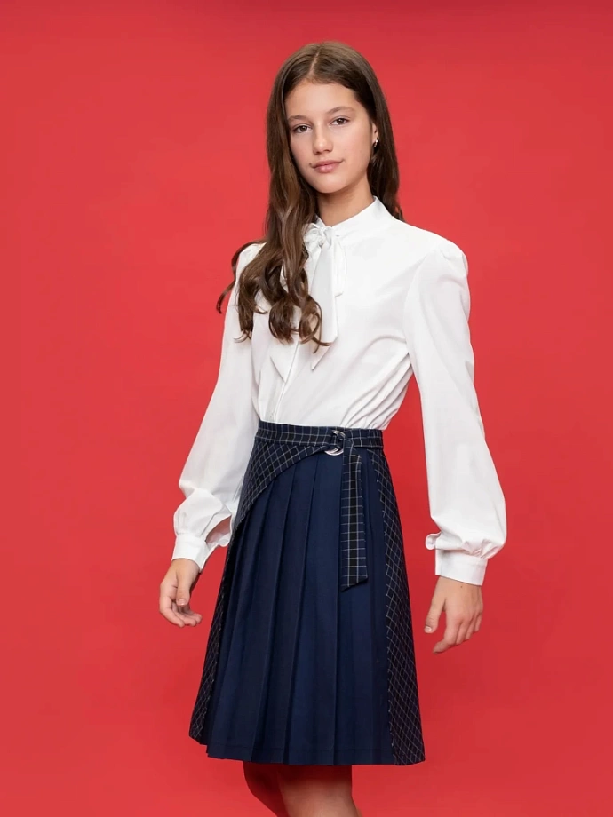 Юбка-трапеция с запахом в цвете: Синий Ole! Twice - фото 7