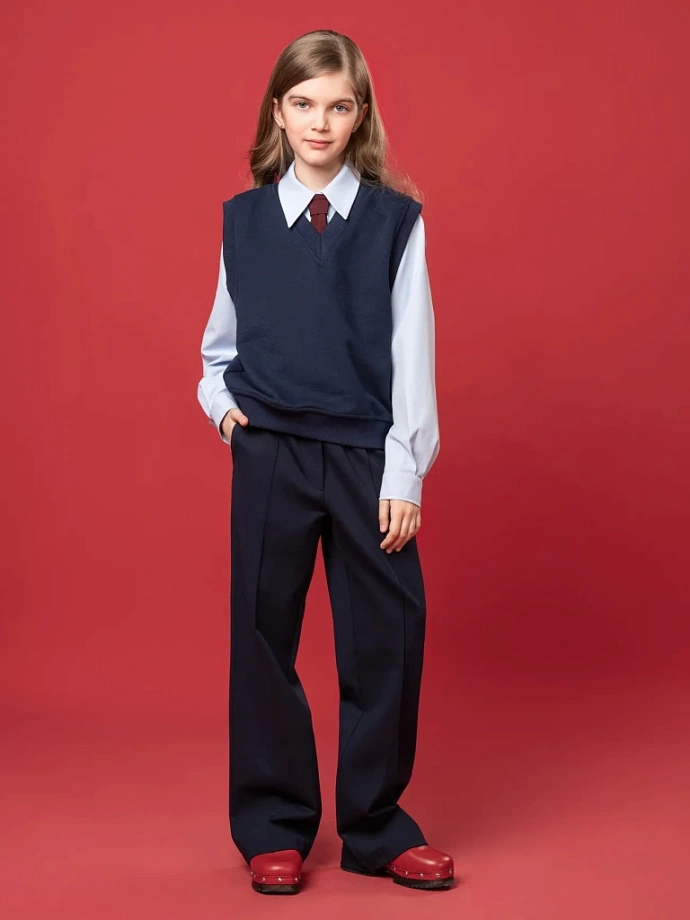 Жилет из фактурного футера в цвете: Темно-синий Ole! Twice - фото 9