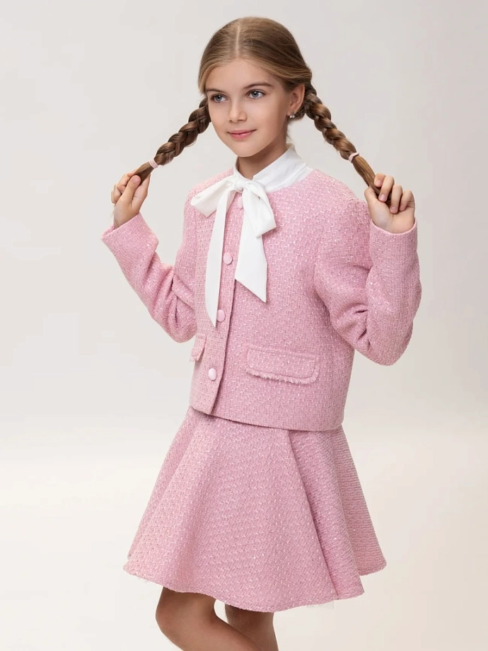 Жакет из твида с клапанами в цвете: Розовый Ole! Twice - фото 1