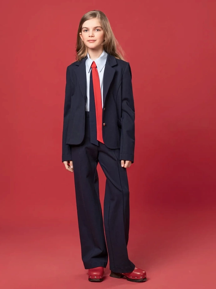 Брюки прямые из трикотажа "джерси" в цвете: Синий Ole! Twice - фото 3