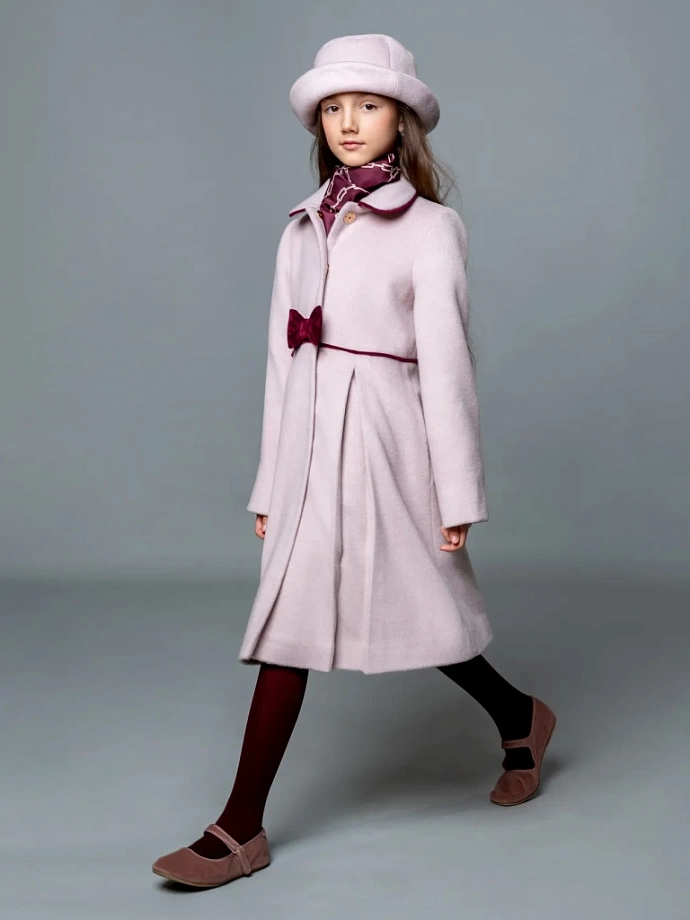 Пальто демисезонное для девочки + шляпка в цвете: Розовый Ole! Twice - фото 8