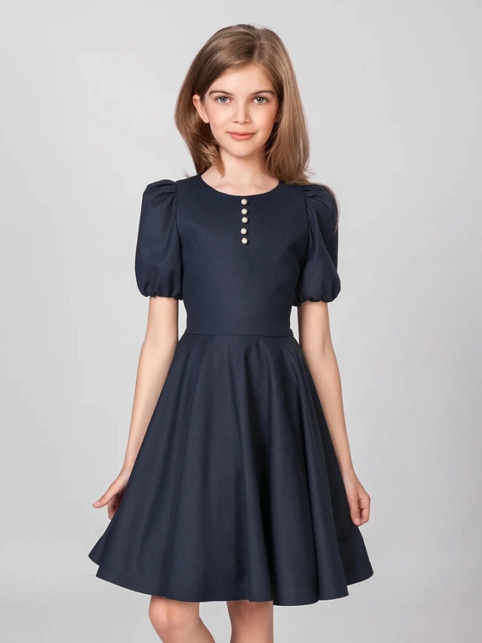 Платье со съемным воротником и коротким рукавом в цвете: Синий Ole! Twice - фото 6