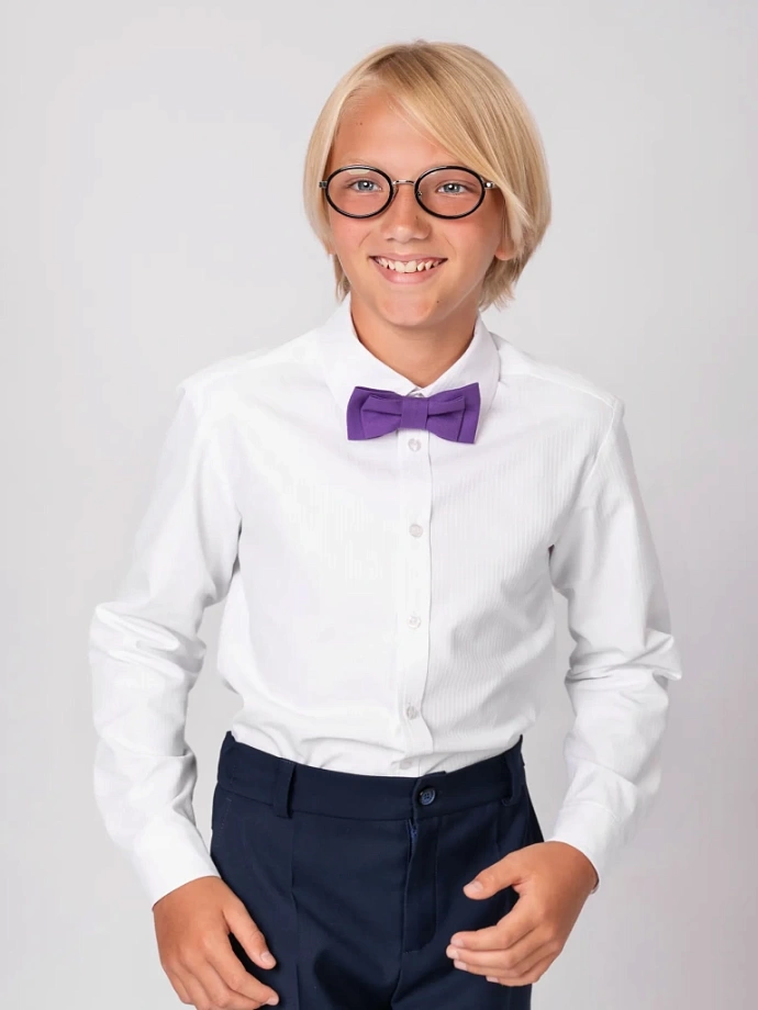 Рубашка с фактурой в полоску в цвете: Белый Ole! Twice - фото 3