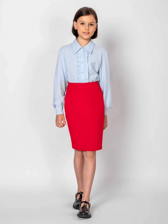 Юбка-карандаш из трикотажа "джерси" в цвете: Красный Ole! Twice - фото 6