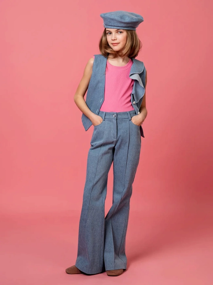 Джинсы клеш в цвете: Светло-Голубой Ole! Twice - фото 4