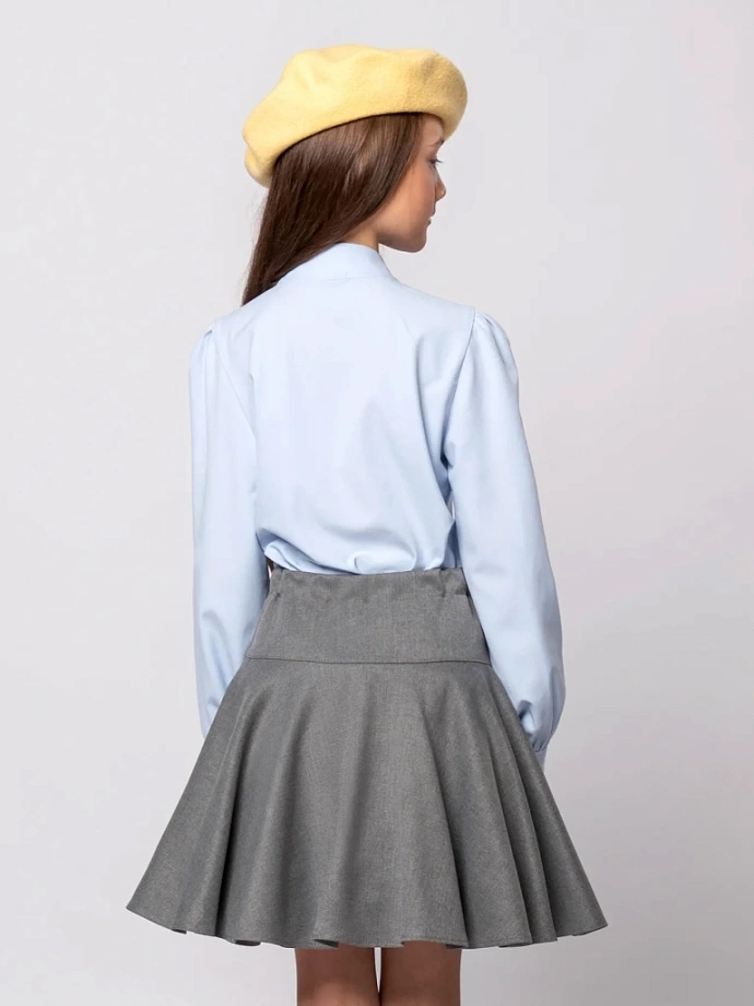 Блуза с бантом, длинный рукав в цвете: Голубой Ole! Twice - фото 4