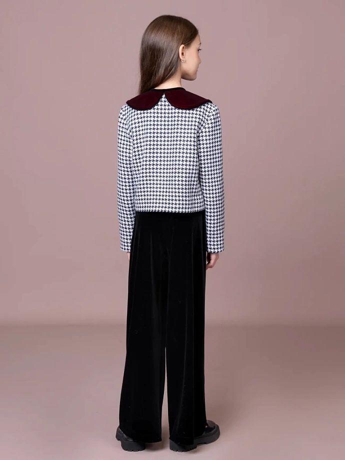 Воротник двусторонний из бархата в цвете: Черно-бордовый Ole! Twice - фото 3