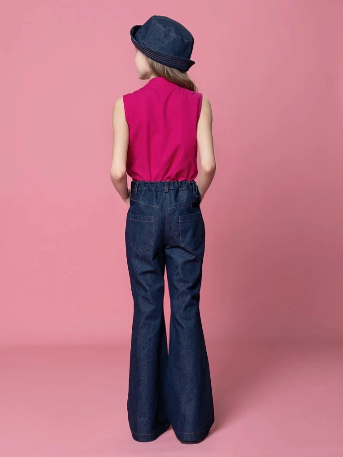 Джинсы клеш в цвете: Темно-синий Ole! Twice - фото 3