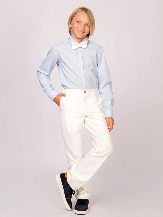 Рубашка из хлопка с длинным рукавом в цвете: Голубой Ole! Twice - фото 4