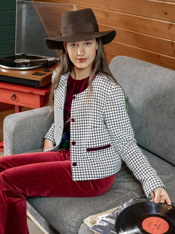 Жакет из твида в цвете: Черно-белый Ole! Twice - фото 2