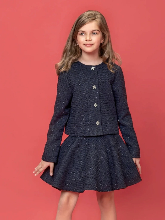 Жакет из твида в цвете: Синий Ole! Twice - фото 8