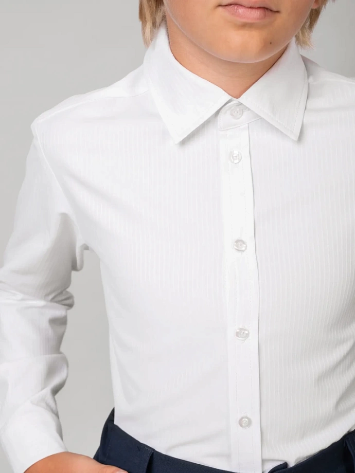 Рубашка с фактурой в полоску в цвете: Белый Ole! Twice - фото 4