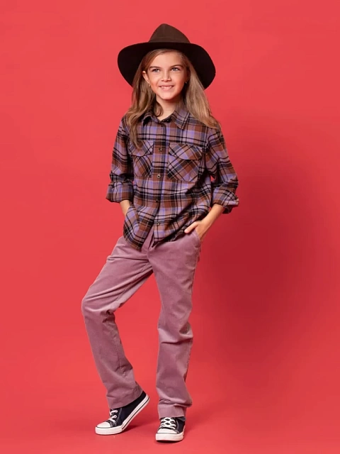 Брюки на резинке из вельвета