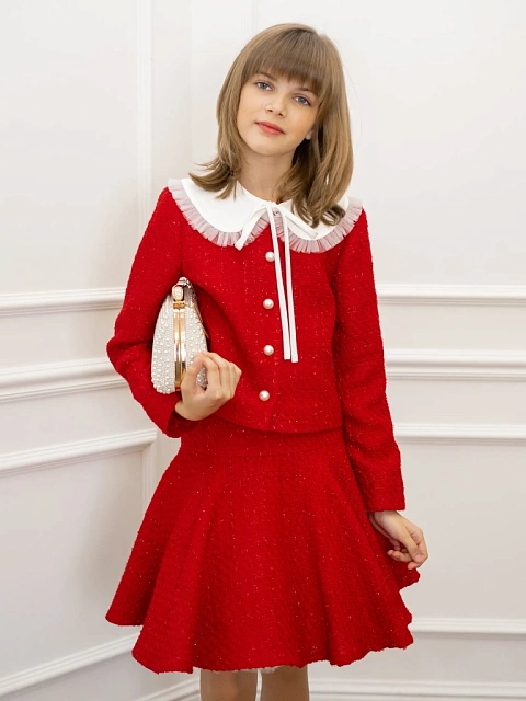 Жакет из твида со съемным воротником