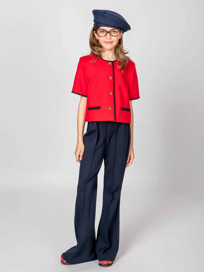 Жакет из трикотажа "джерси" с коротким рукавом в цвете: Красный Ole! Twice - фото 3