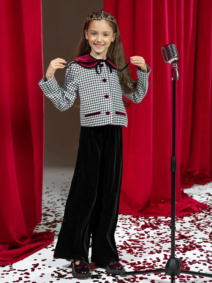 Жакет из твида в цвете: Черно-белый Ole! Twice - фото 3