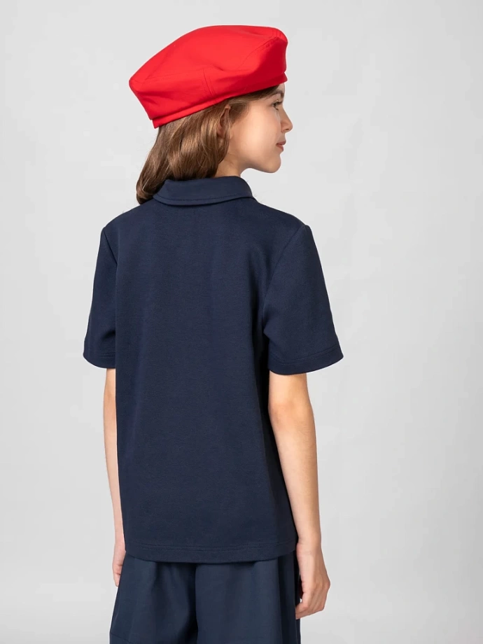 Поло с коротким рукавом унисекс в цвете: Синий Ole! Twice - фото 2