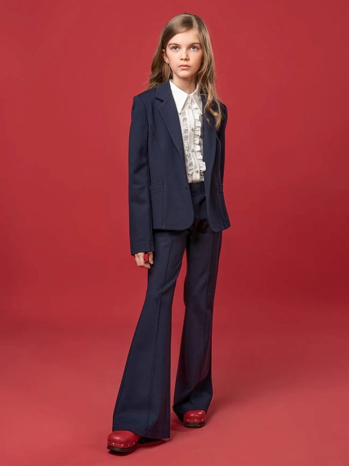 Брюки клеш из трикотажа "джерси" в цвете: Синий Ole! Twice - фото 4