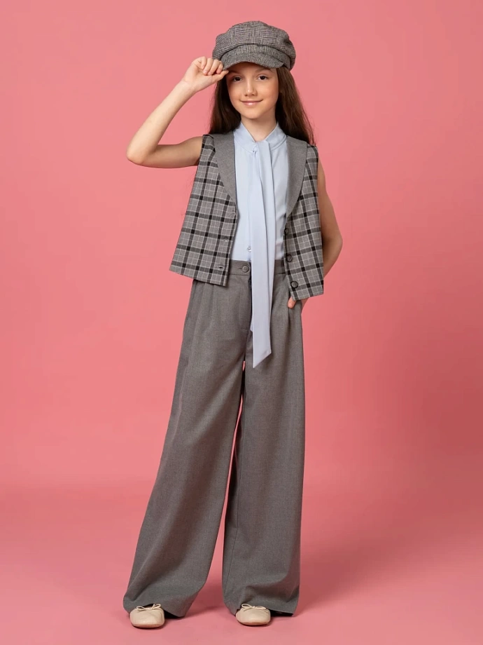 Брюки школьные широкие (палаццо) в цвете:  Ole! Twice - фото 2