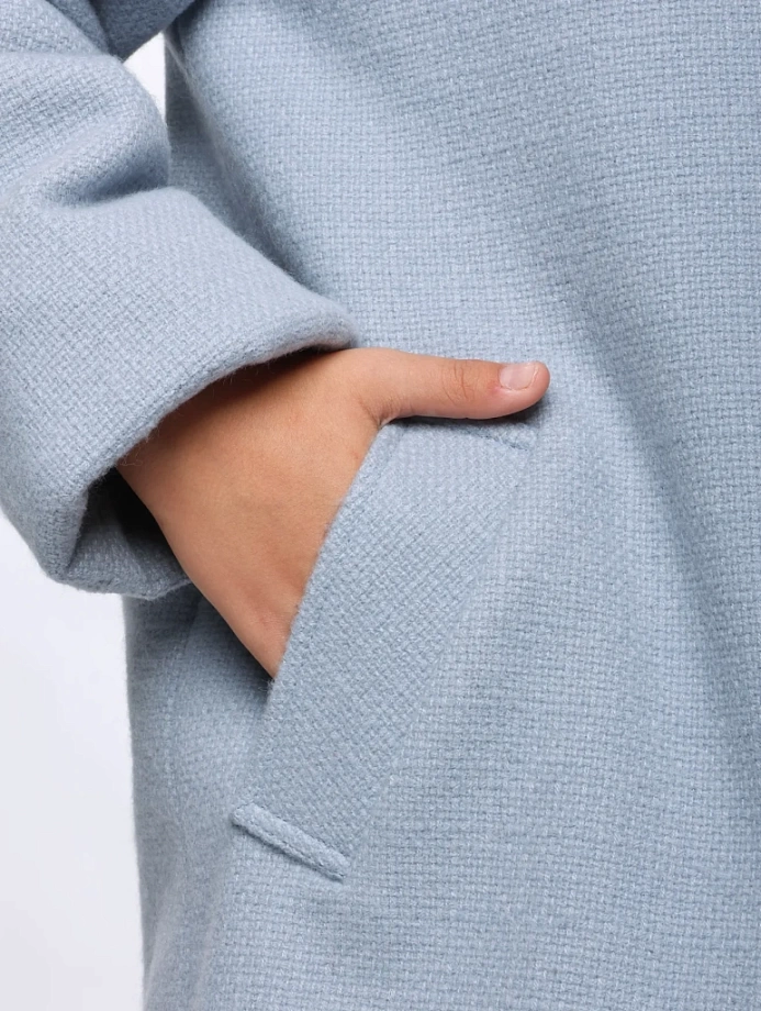 Пальто  элегантное с  натуральным утеплителем в цвете: Голубой Ole! Twice - фото 3