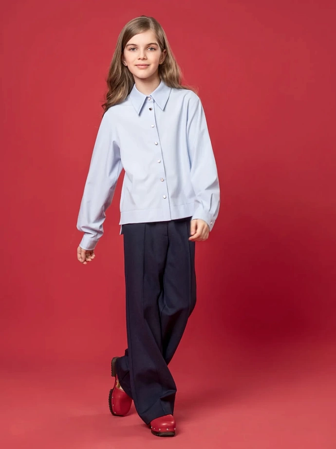 Брюки прямые из трикотажа "джерси" в цвете: Синий Ole! Twice - фото 5