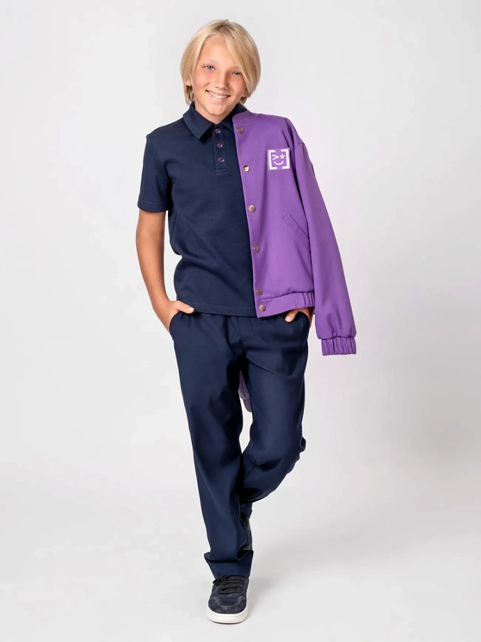 Поло с коротким рукавом унисекс в цвете: Синий Ole! Twice - фото 6