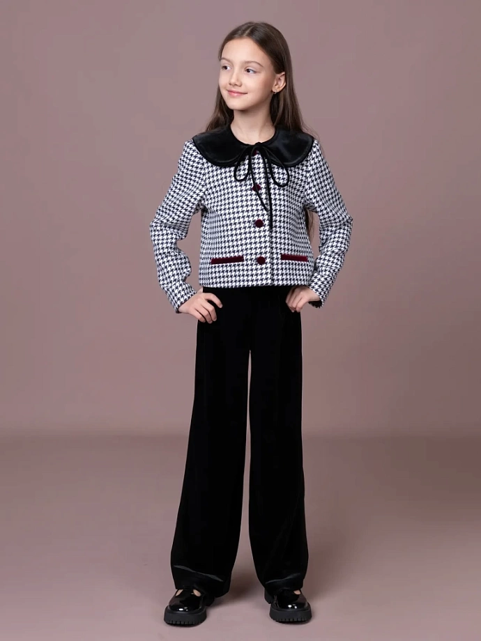 Воротник двусторонний из бархата в цвете: Черно-бордовый Ole! Twice - фото 5