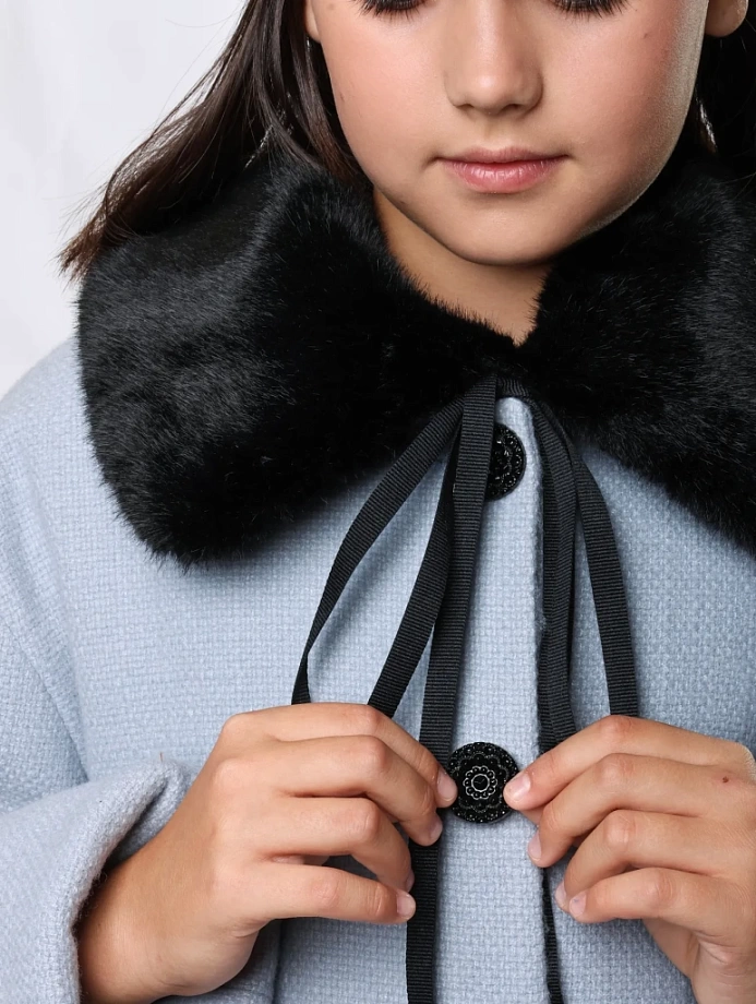 Пальто  элегантное с  натуральным утеплителем в цвете: Голубой Ole! Twice - фото 2