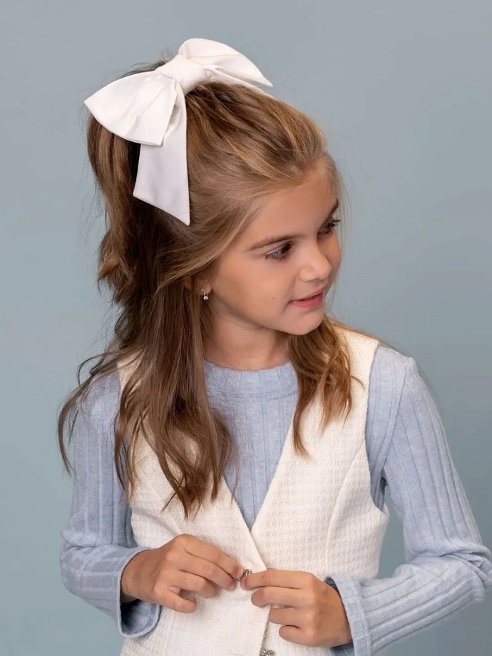 Заколка-бант в цвете: Молочный Ole! Twice - фото 3