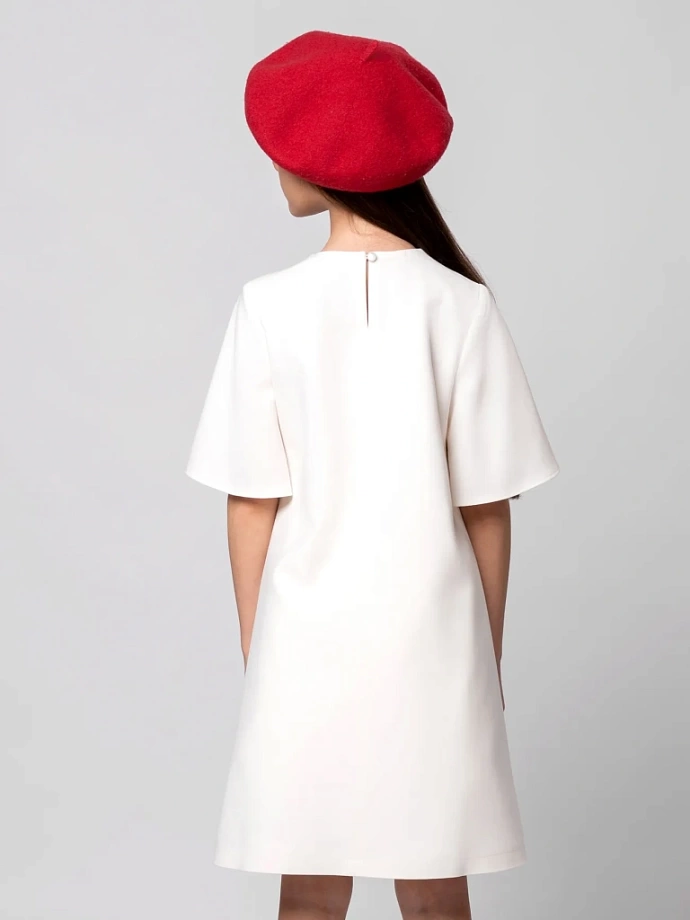 Платье А-силуэта с вышивкой в цвете: Молочный Ole! Twice - фото 4