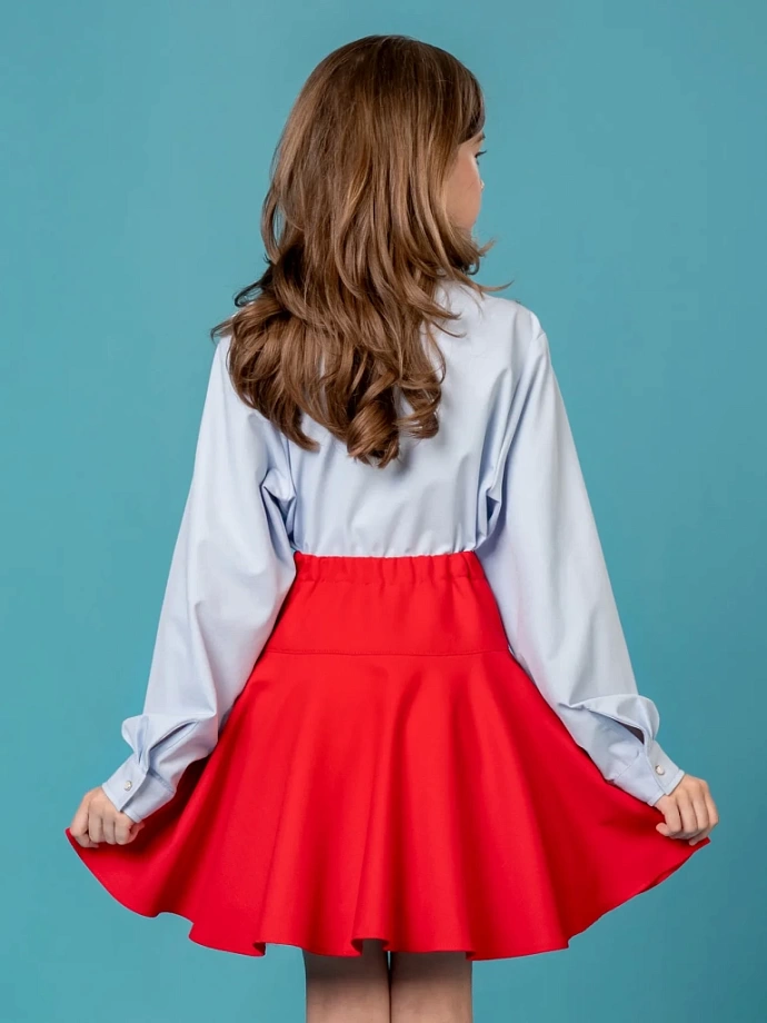 Юбка-солнце на кокетке в цвете: Красный Ole! Twice - фото 2